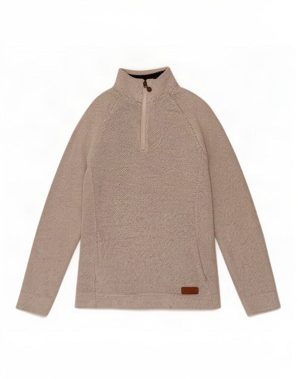 Weird Fish Dame Zip Neck Sweatshirt Jumper UK 12 Medium Grey Bomuld
