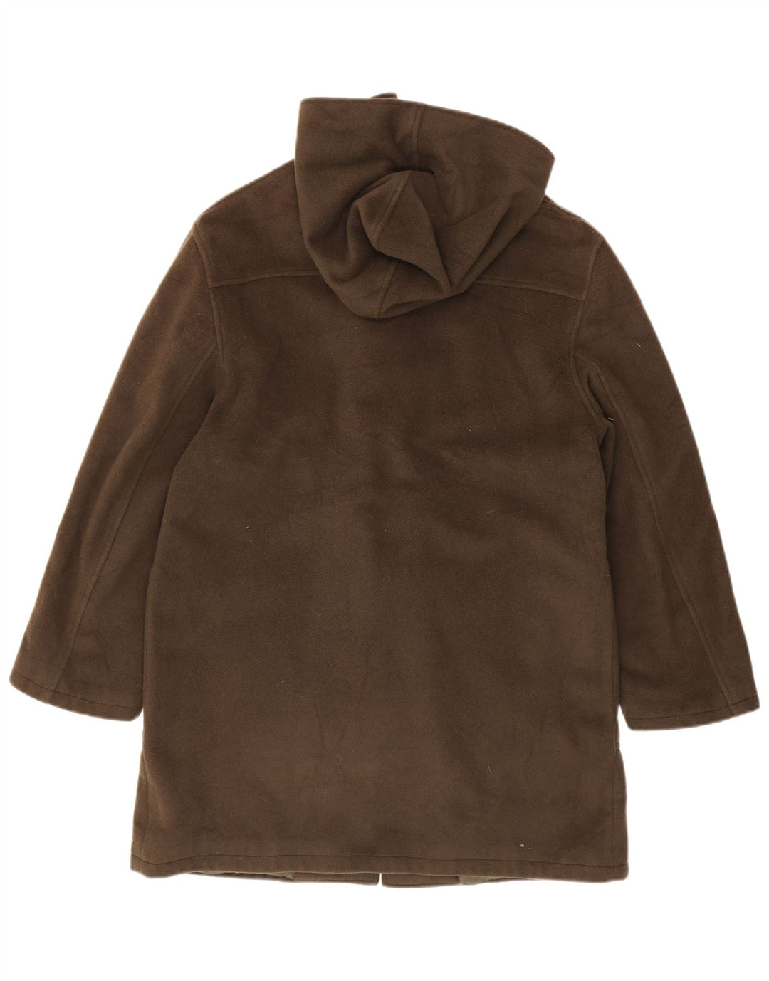 Vintage Dame Hooded Duffel Coat IT 46 Large Khaki Virgin Wool