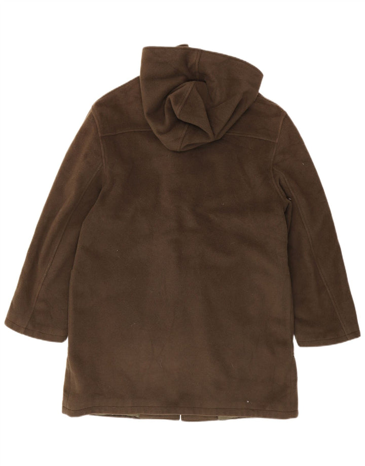 Vintage Dame Hooded Duffel Coat IT 46 Large Khaki Virgin Wool