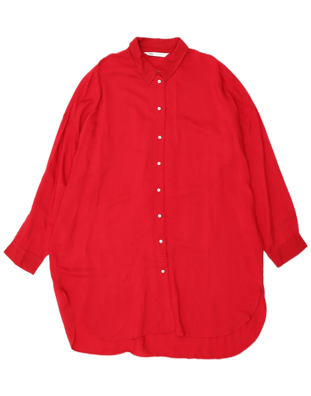 Zara Oversized skjortekjole til kvinder UK 18 XL Rød