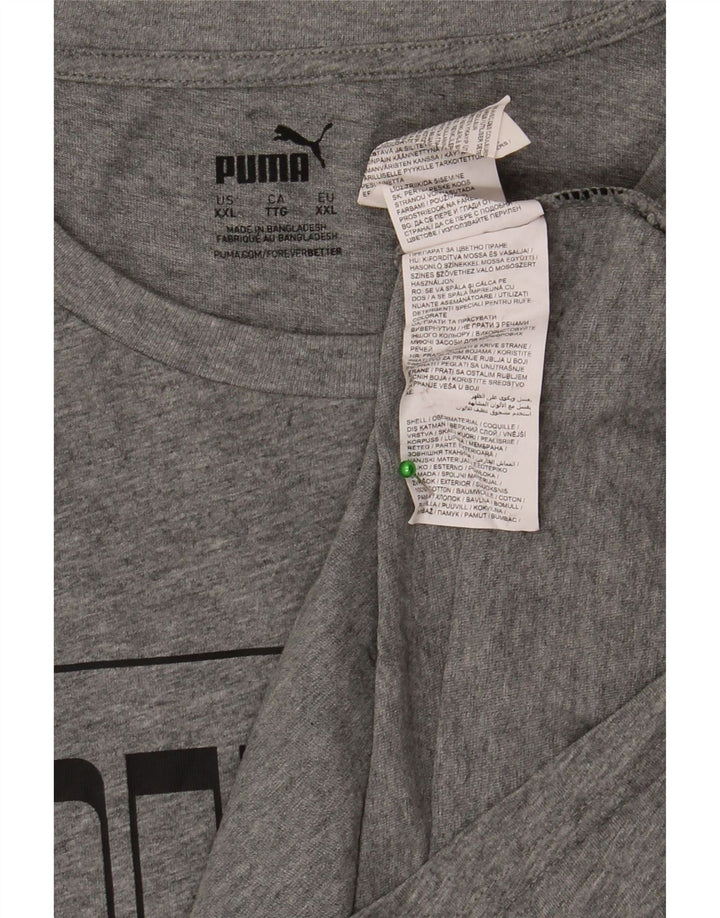 Puma Herre Grafisk T-Shirt Top 2XL Grå Bomuld