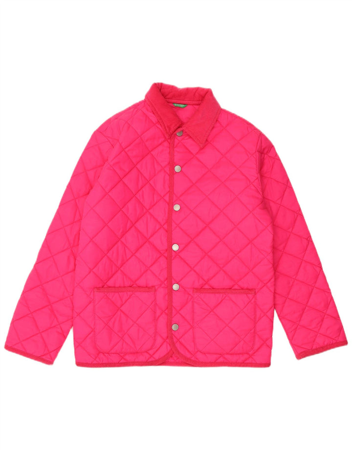 BENETTON piger quiltet jakke 11-12 år XL Pink Polyamid