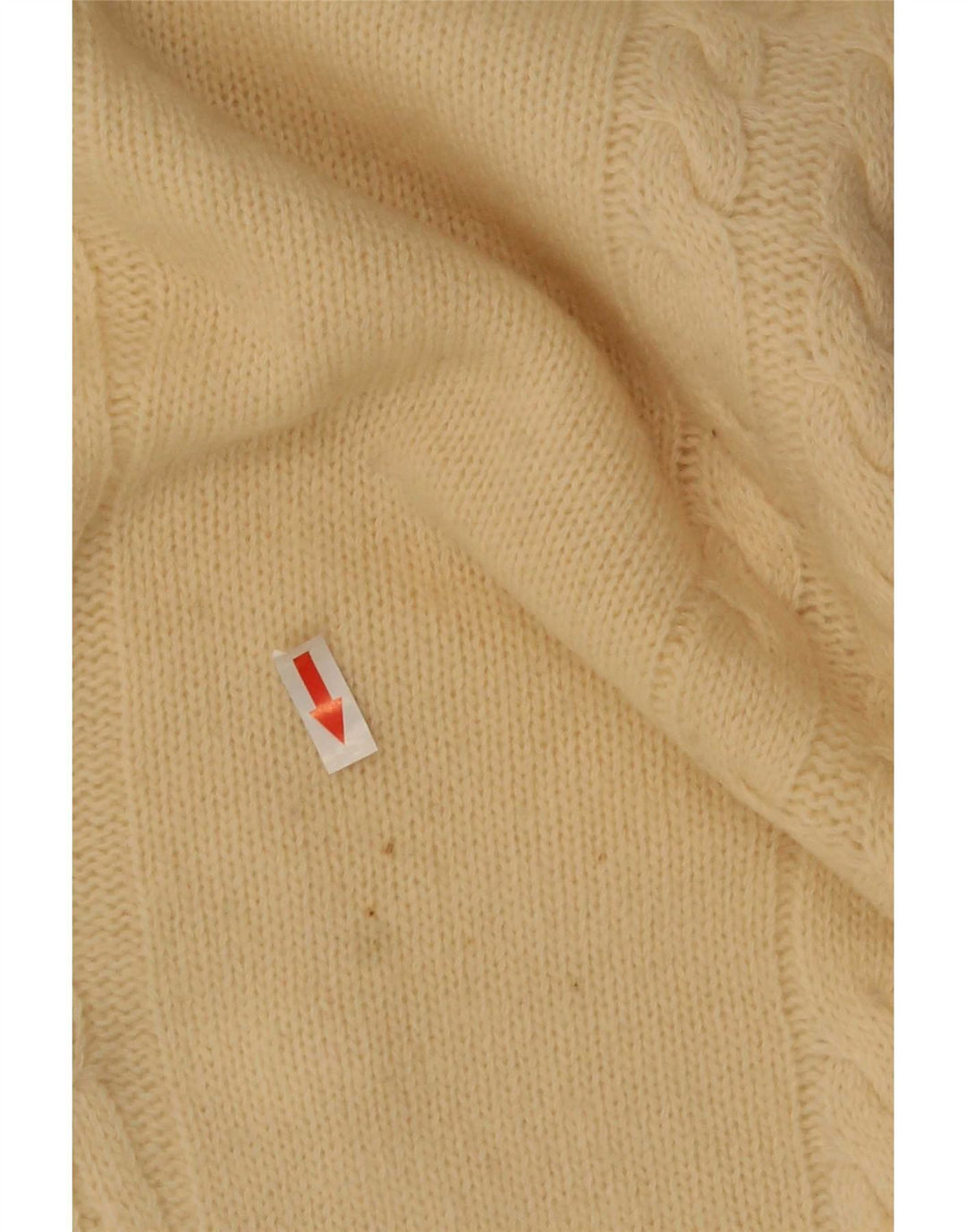 Cacharel Herre Polo Neck Jumper Sweater IT 52 Stor Beige Uld