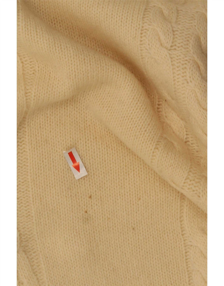 Cacharel Herre Polo Neck Jumper Sweater IT 52 Stor Beige Uld