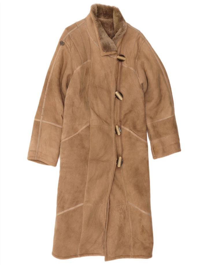 Vintage Dame Shearling Coat EU 42 Large Brown