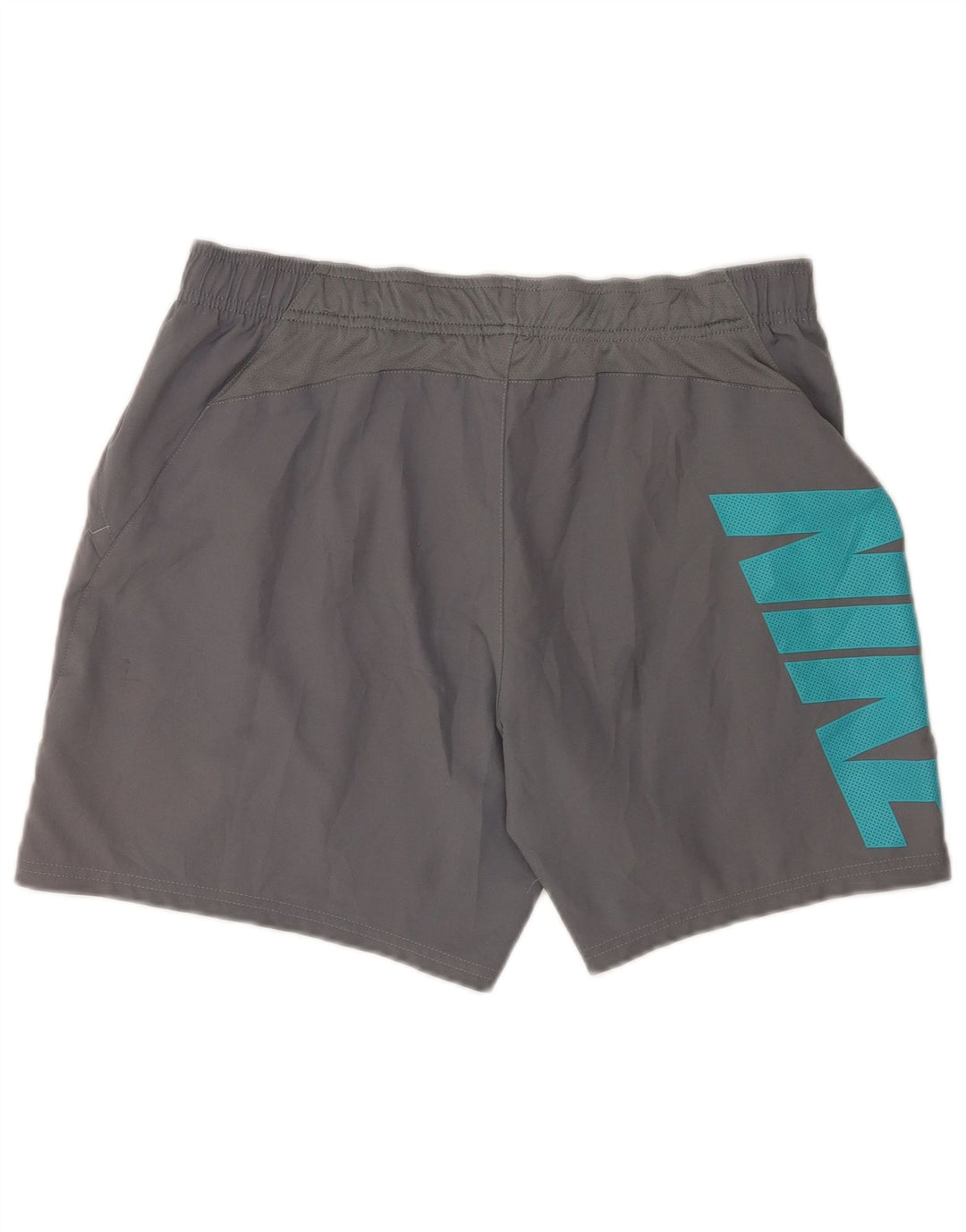 Nike Herre Dri Fit grafiske sportsshorts, store grå polyester
