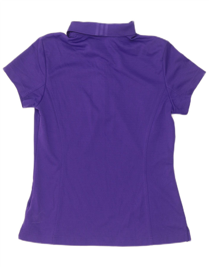 Adidas Dame Climalite Polo Shirt UK 12 Medium Purple Polyester