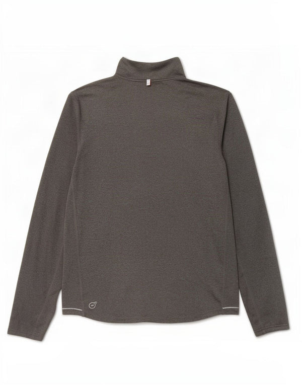 Puma Womens Zip Neck Pullover Tracksuit Top UK 14 Medium Grey Polyester