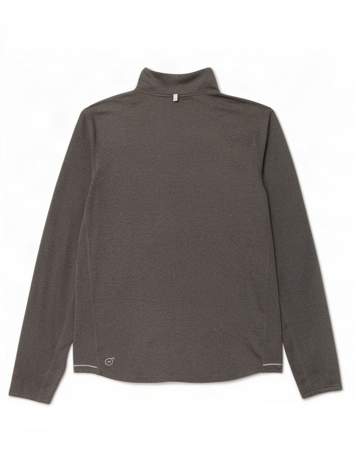 Puma Womens Zip Neck Pullover Træningsdragt Top UK 14 Medium Grey Polyester