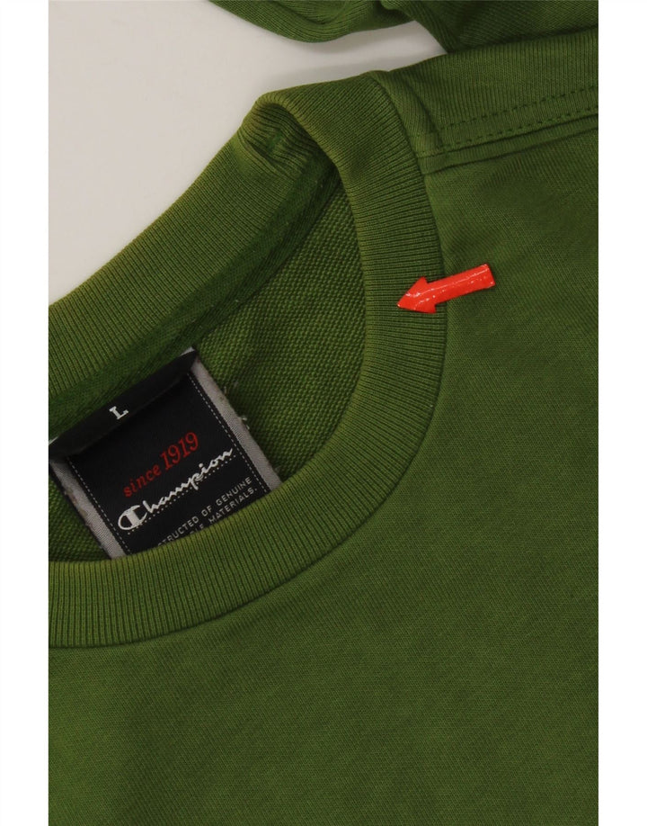 Champion Herre Grafisk Sweatshirt Jumper Stor Grøn Bomuld
