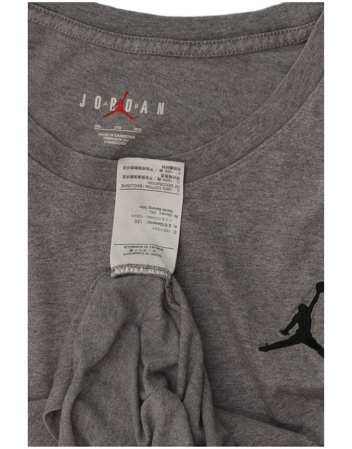 JORDAN Herre T-Shirt Top 3XL Grå Bomuld