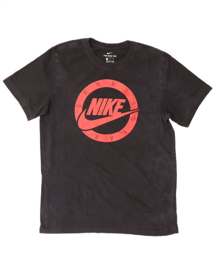 NIKE Grafisk T-shirt top mellem sort bomuld til mænd