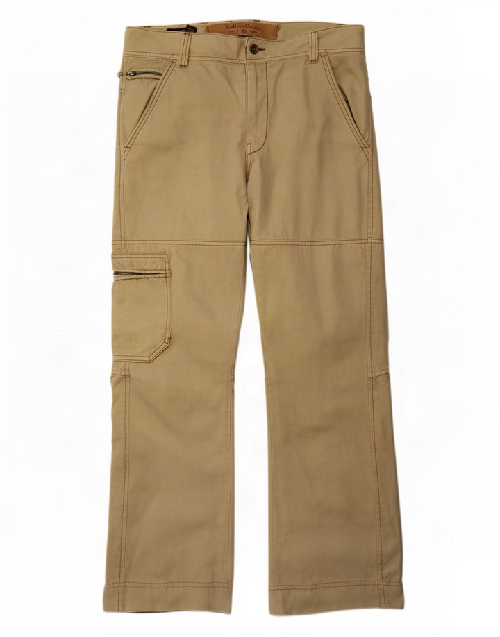 Marlboro Classics Herre Straight Cargo Bukser W32 L34 Khaki Bomuld
