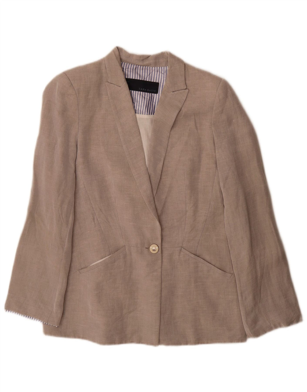 Zara Dame 1 Knap Blazer Jacket UK 12 Medium Grå