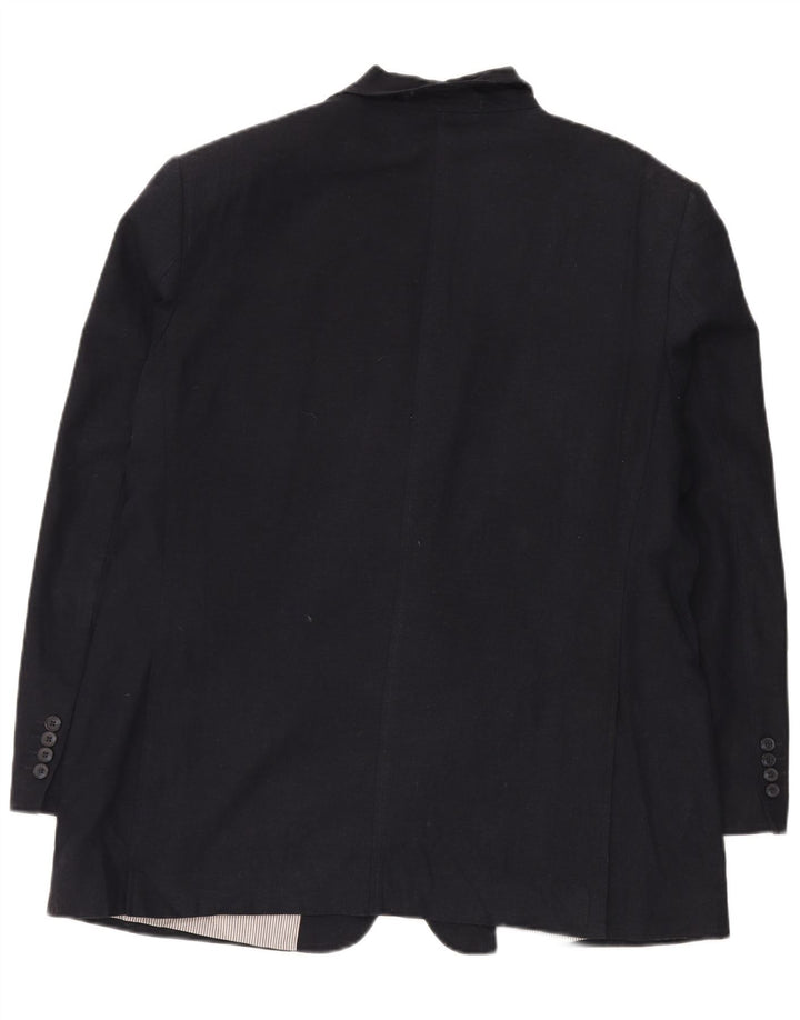 Marks & Spencer Herre 2-knaps blazerjakke UK 44 XL Navy Blue Linen