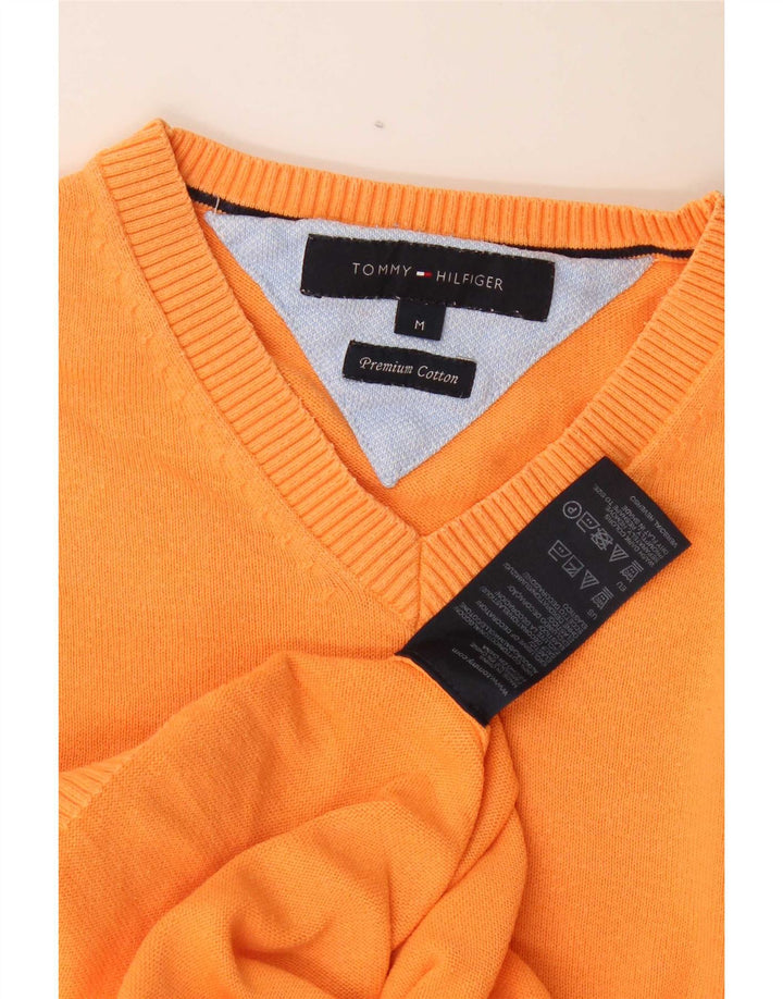Tommy Hilfiger Herre V-hals sweater Medium Orange Bomuld