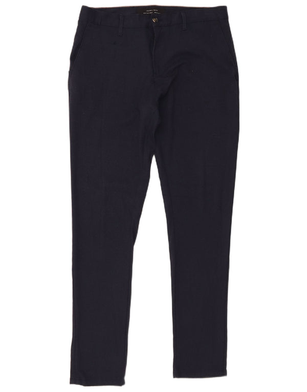 Zara Herre Slim Chino Bukser EU 40 Medium W31 L30 Marineblå Polyester