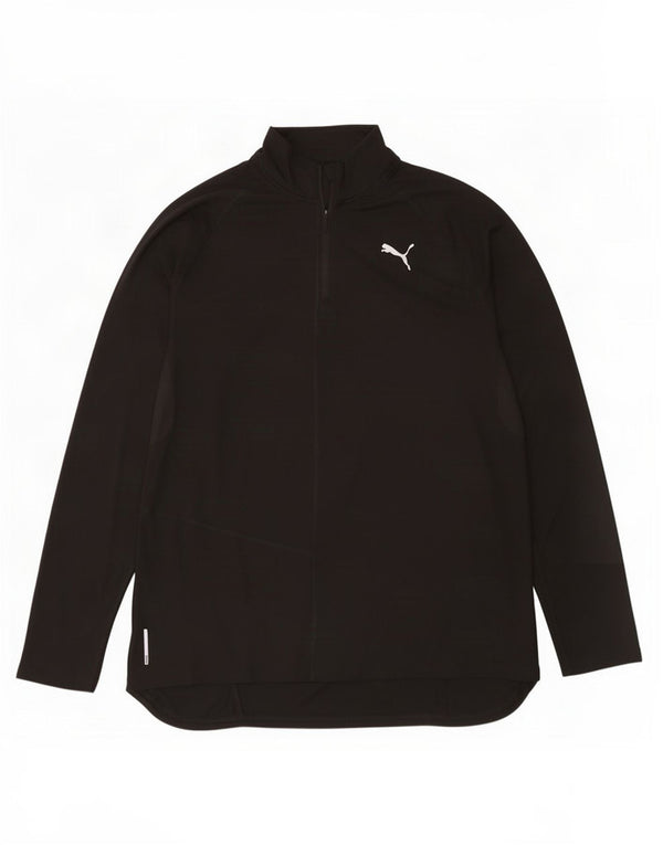 Puma Herre Zip Neck Pullover Træningsdragt Top Stor Sort