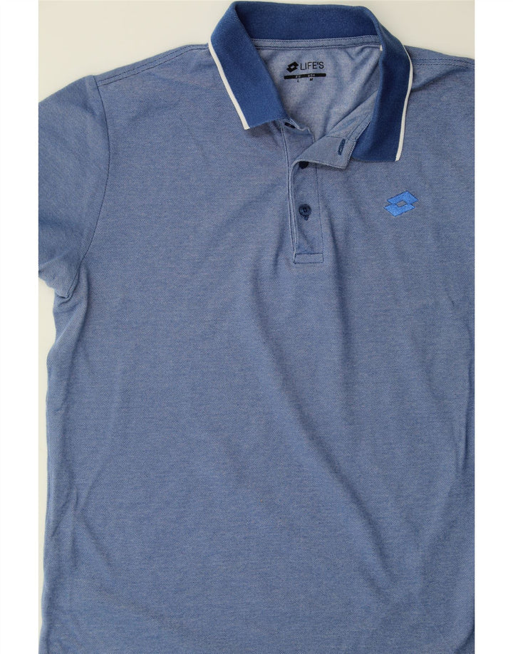 LOTTO Mens Life's Polo Shirt Large Blue Cotton Vintage Lotto and Second-Hand Lotto from Messina Hembry 