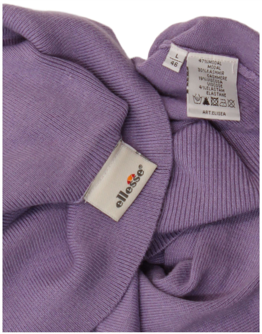 ELLESSE Dame Rullehalstrøje IT 46 Stor Lilla Modal