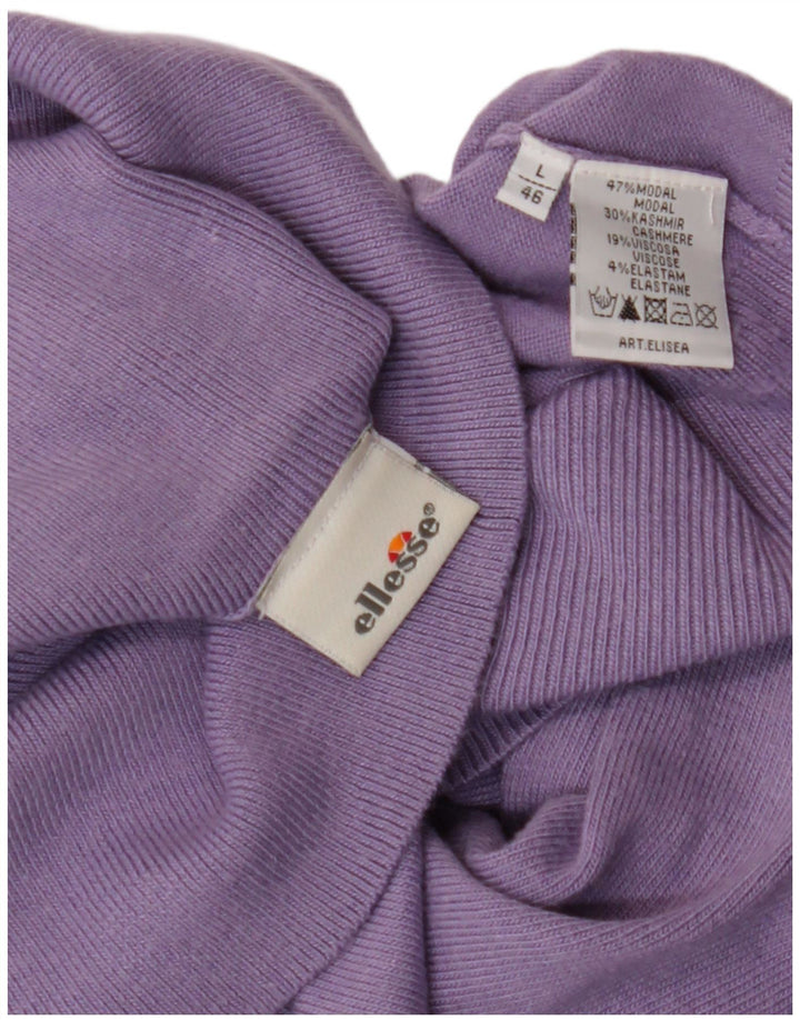 ELLESSE Dame Rullehalstrøje IT 46 Stor Lilla Modal