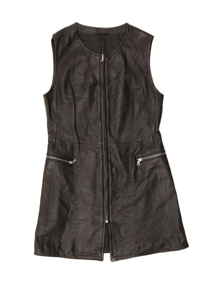 CRISTIANO DI THIENE Womens Sheath Dress IT 42 Medium Black Leather Vintage Cristiano Di Thiene and Second-Hand Cristiano Di Thiene from Messina Hembry 