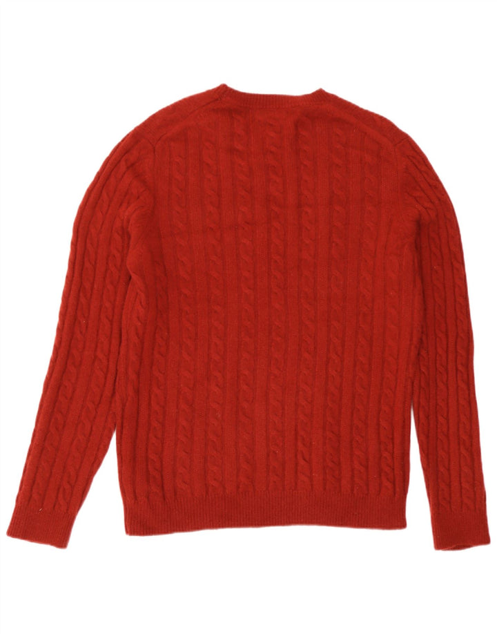 Massimo Dutti Dame Crew Neck Jumper Sweater UK 16 Large Burgundy Wool