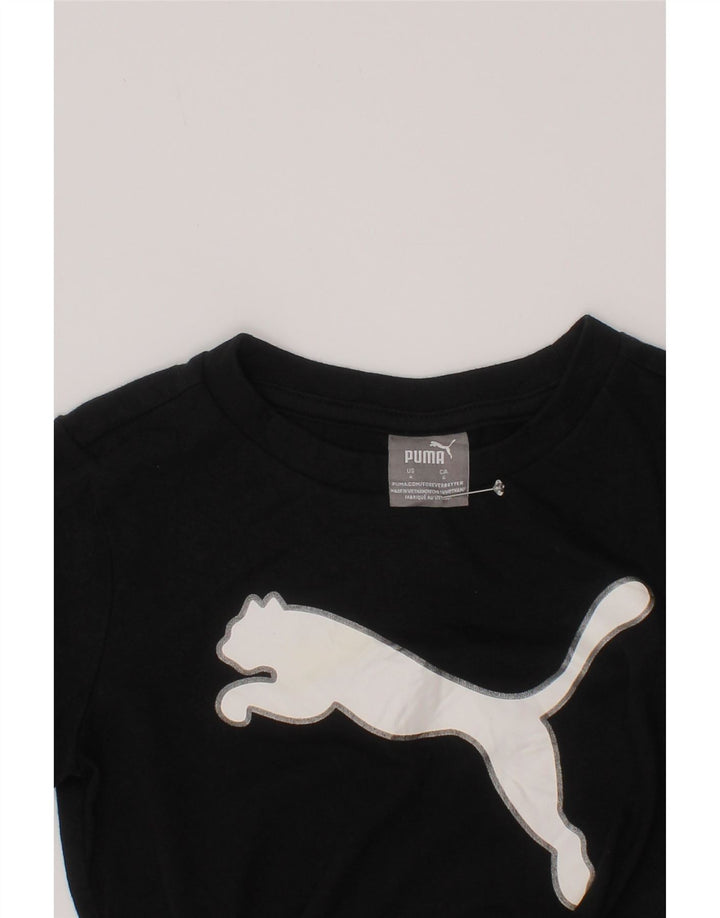 Puma Boys Grafisk T-Shirt Top 3-4 år Sort