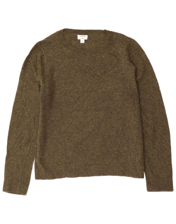 J. CREW Dame Teddie Boat Neck Jumper Sweater UK 16 Large Green Flecked