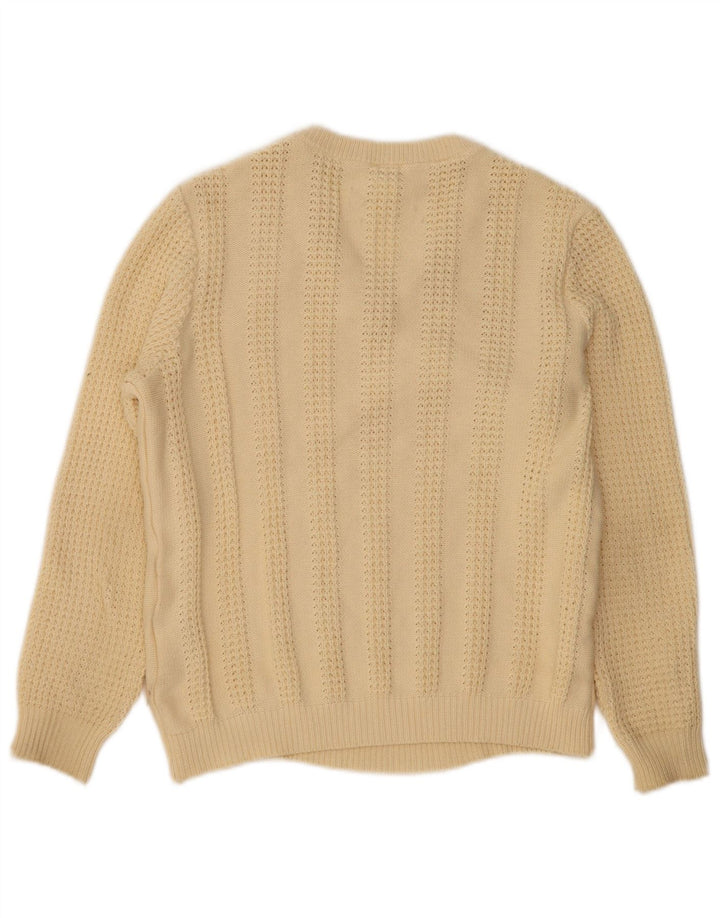 Mona Dame V-hals sweater UK 12 Medium Beige Bomuld