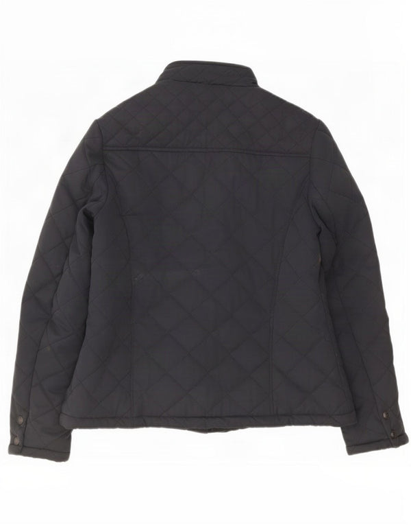 Fat Face Dame Quilted Jacket UK 12 Medium Navy Blue Polyester