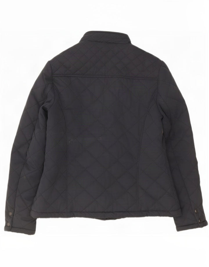 Fat Face Dame Quilted Jacket UK 12 Medium Navy Blue Polyester