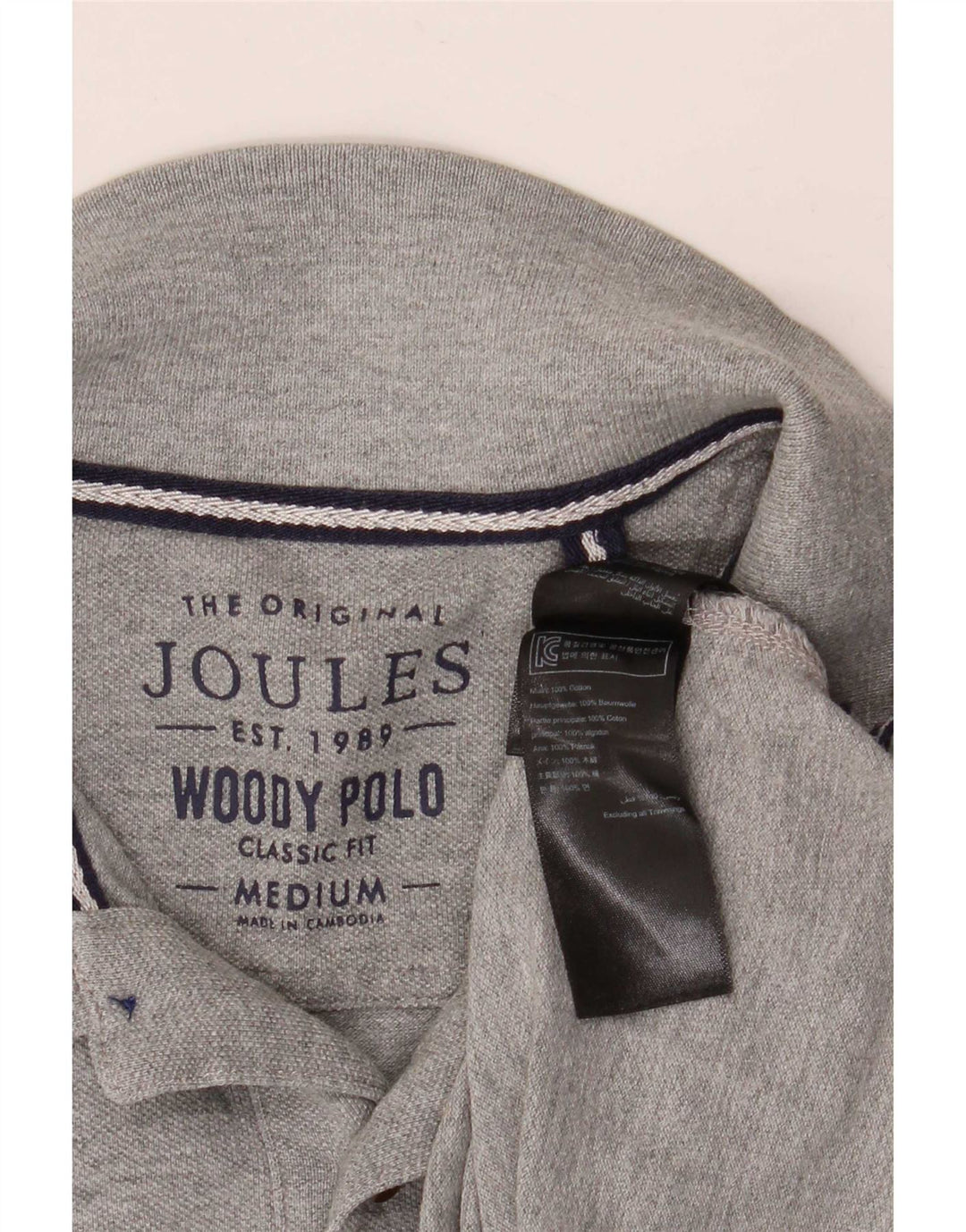 Joules herre klassisk pasform poloshirt mellemgrå bomuld