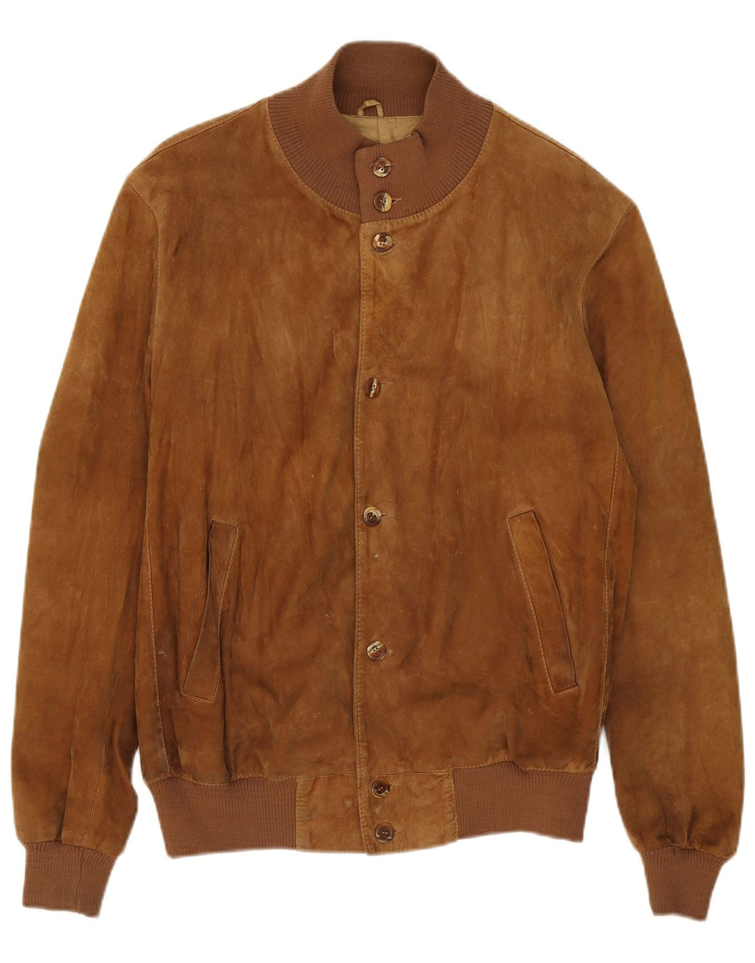 Vintage herre ruskind bomberjakke UK 40 Stort beige læder