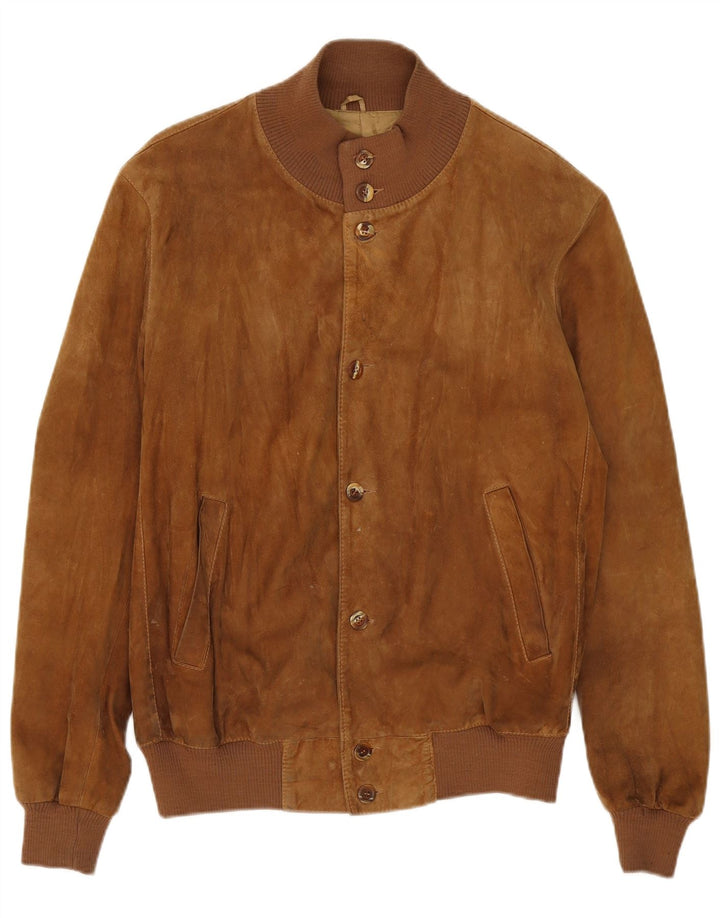 Vintage herre ruskind bomberjakke UK 40 Stort beige læder