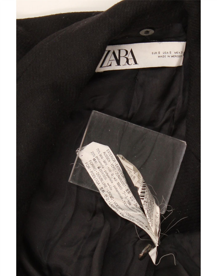 ZARA Overfrakke til kvinder UK 10 Lille sort uld