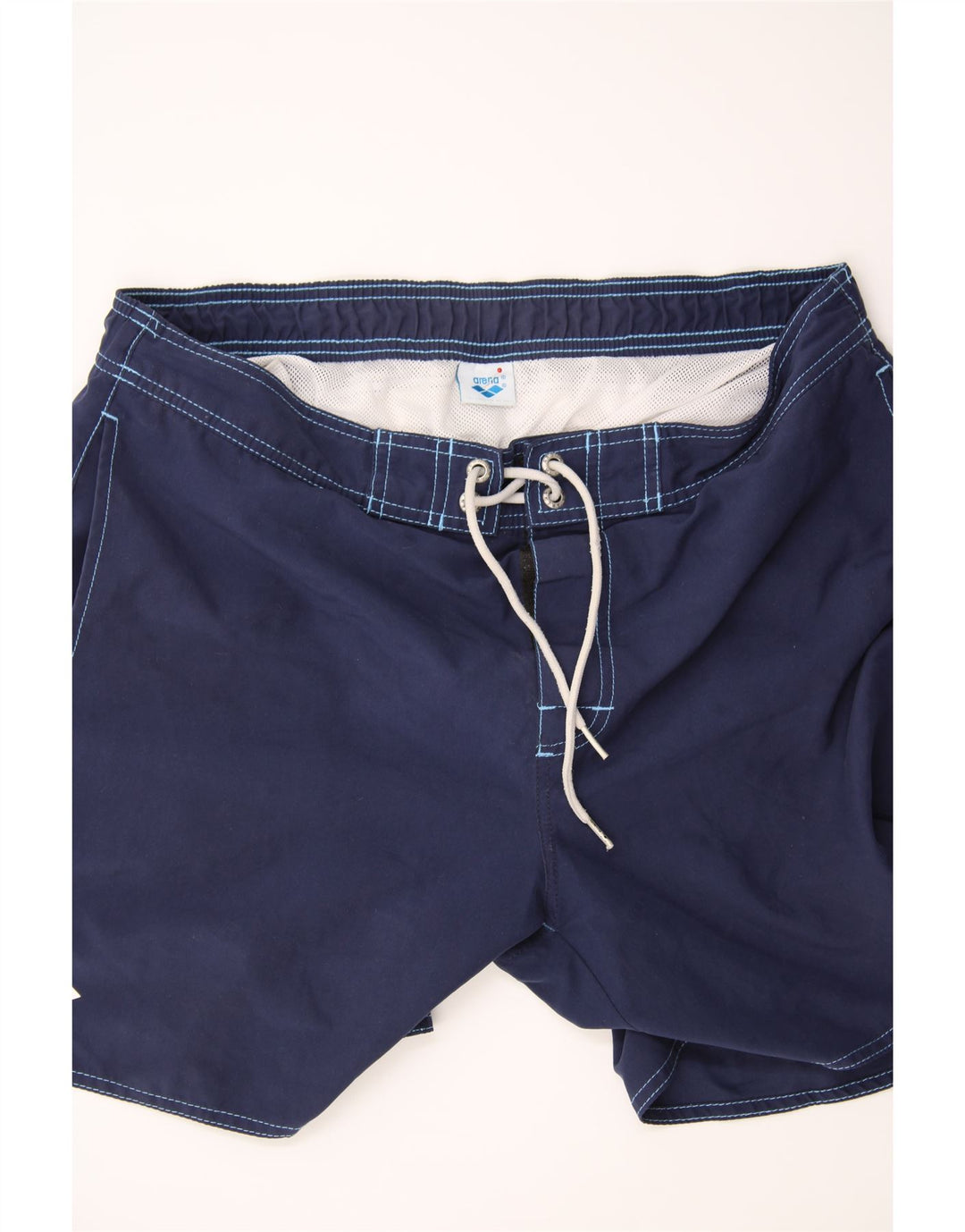 ARENA Mens Graphic Swimming Shorts Large  Navy Blue Colourblock Vintage Arena and Second-Hand Arena from Messina Hembry 