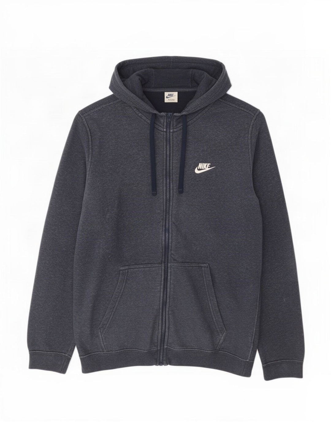 Nike hættetrøje med lynlås til mænd mellem marineblå bomuld