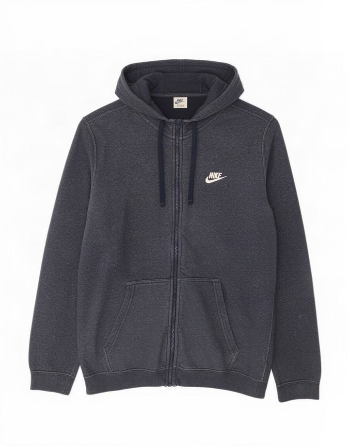 Nike hættetrøje med lynlås til mænd mellem marineblå bomuld