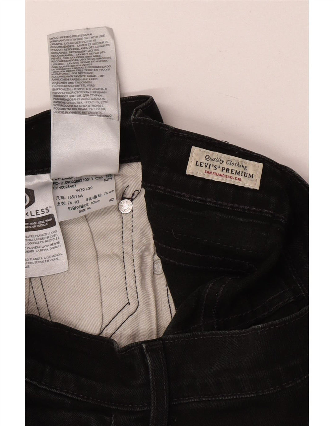Levi's Slim Jeans til mænd W30 L30 sort bomuld