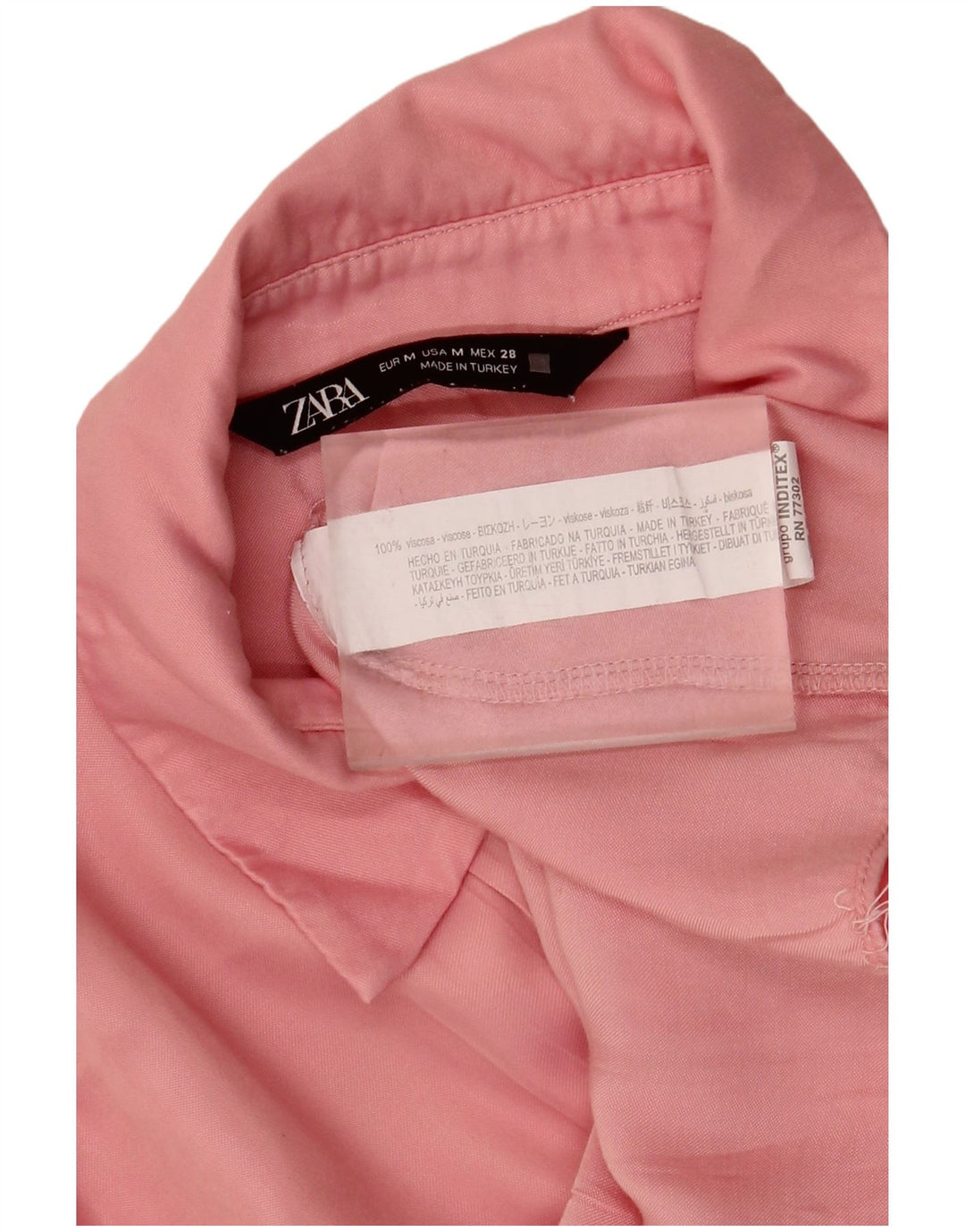 ZARA Womens Crop Batwing Shirt Bluse UK 14 Medium Pink Viscose