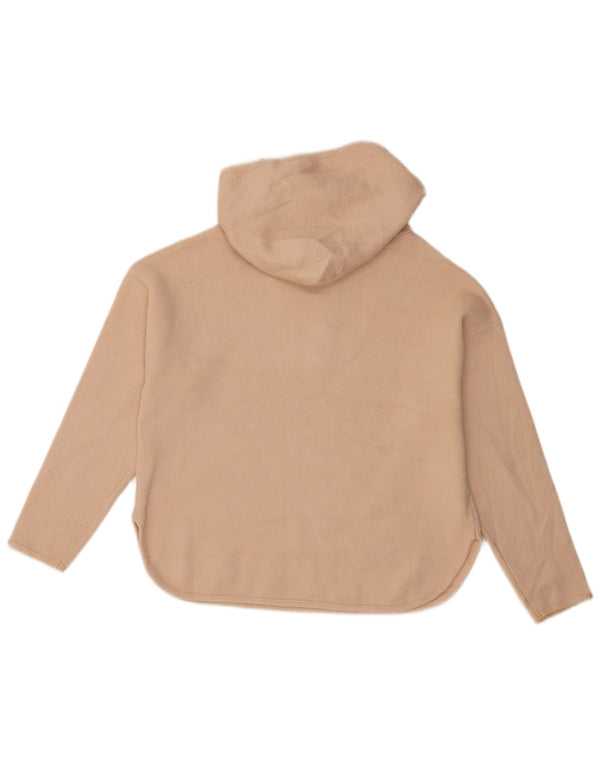 Zara Girls Zip Neck Hoodie Jumper 9-10 år Beige Viscose