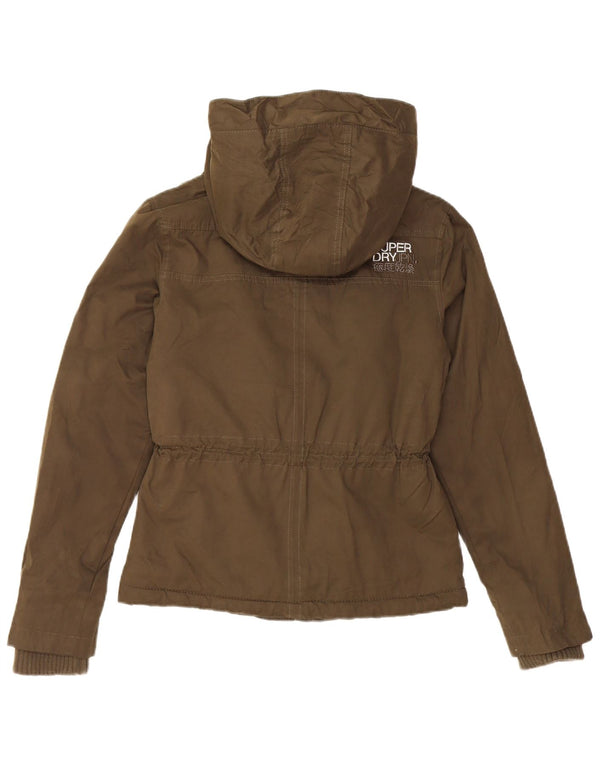 Superdry Sherpa Parkajakke med hætte til kvinder UK 6 XS Khaki Polyester