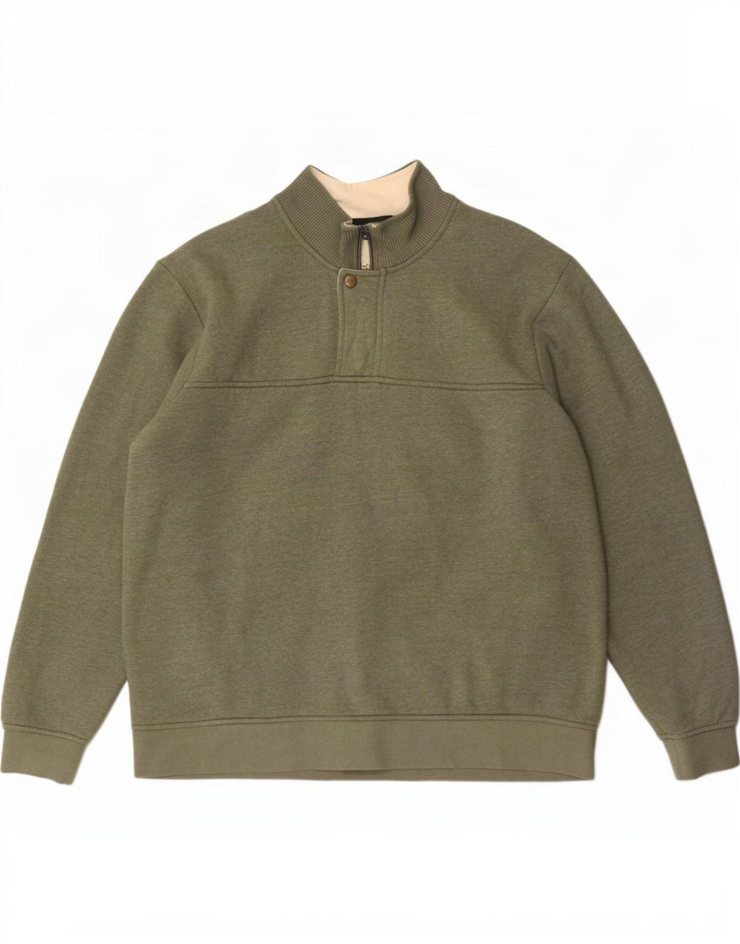 Orvis Sweatshirt med lynlås til mænd XL Khaki Bomuld