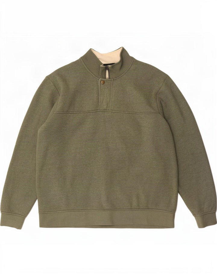 Orvis Sweatshirt med lynlås til mænd XL Khaki Bomuld