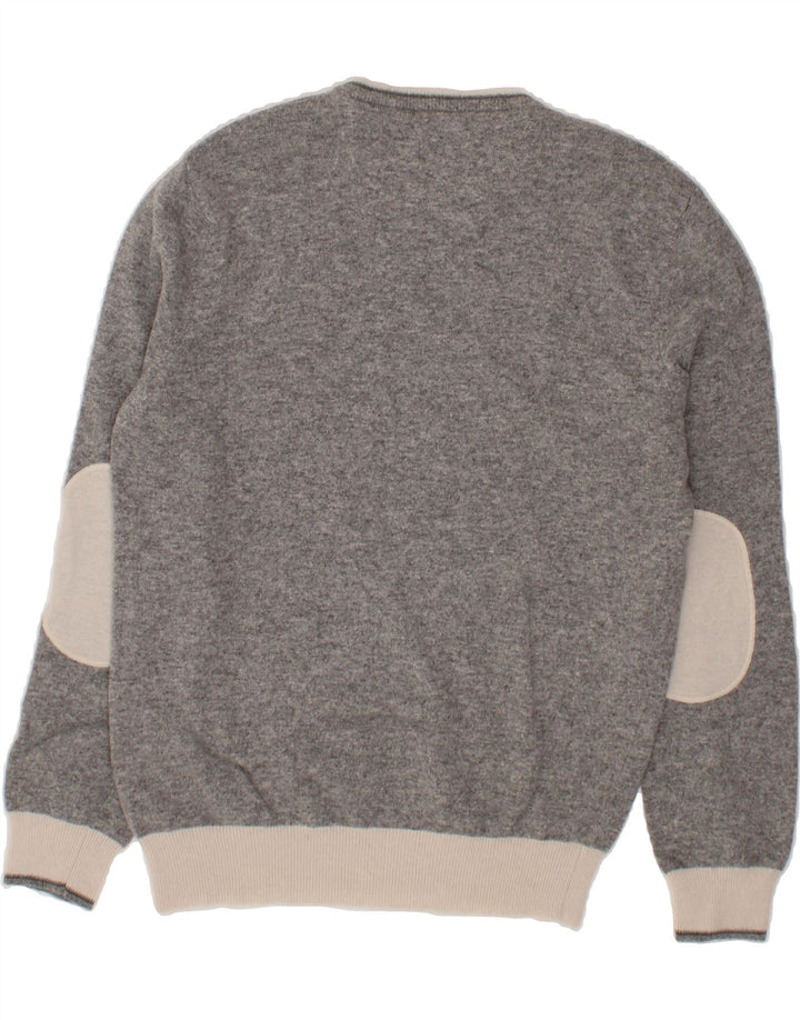 HENRY COTTONS Mens Crew Neck Jumper Sweater Large Grey Argyle/Diamond Vintage Henry Cottons and Second-Hand Henry Cottons from Messina Hembry 