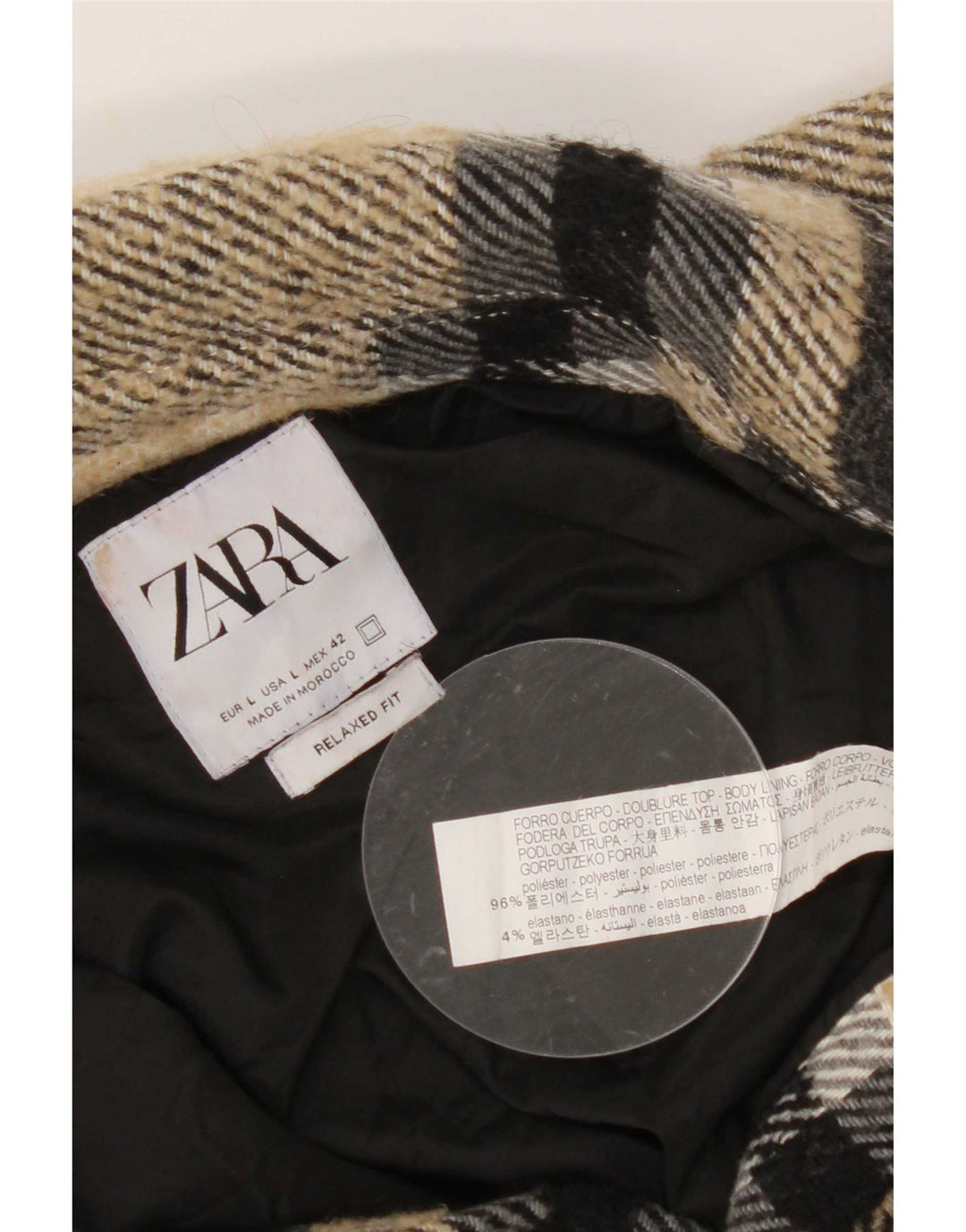 Zara Herre Utility Jacket UK 40 Large Beige Ternet Polyester
