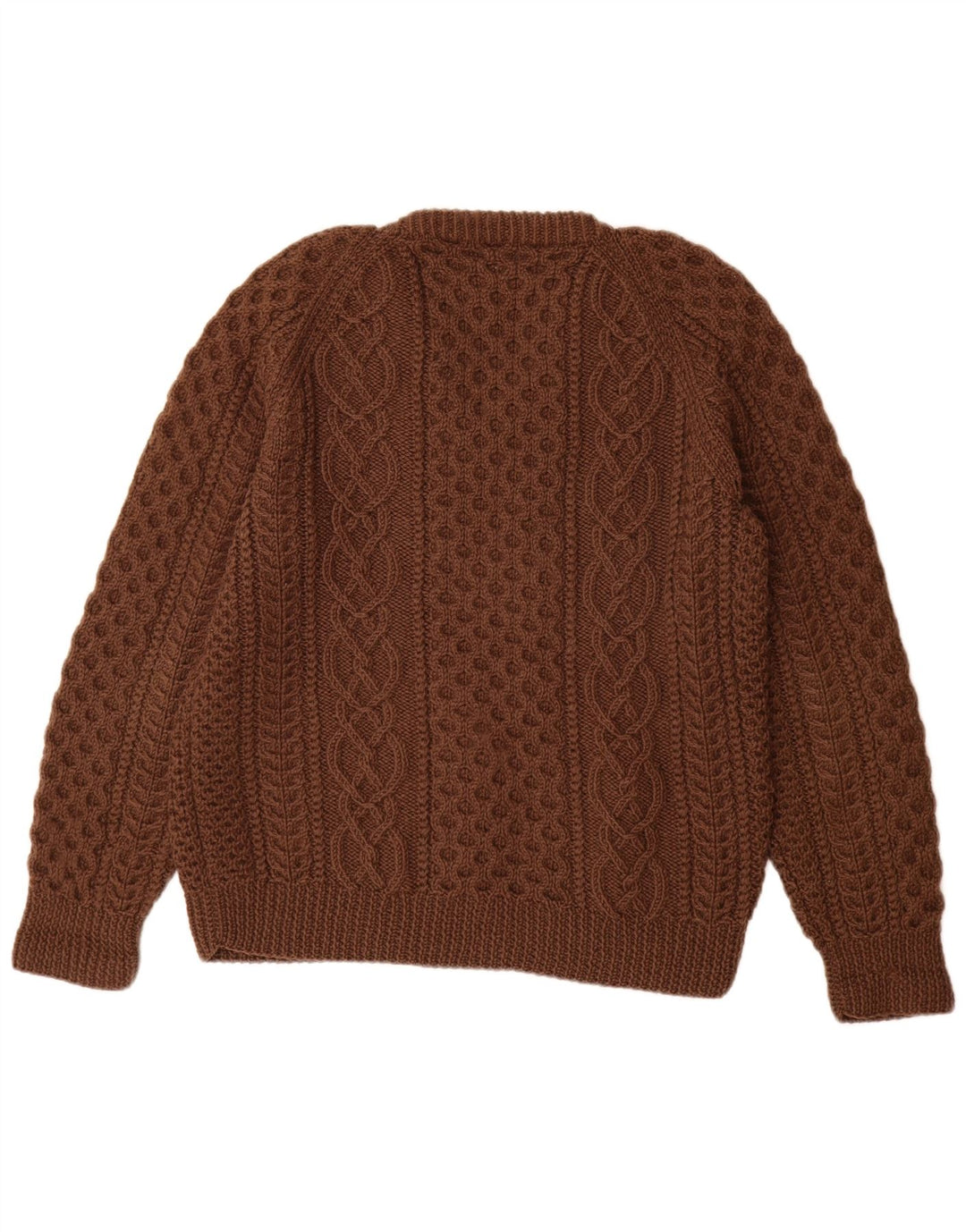 VINTAGE Dame V-hals sweater UK 14 Stor Brun