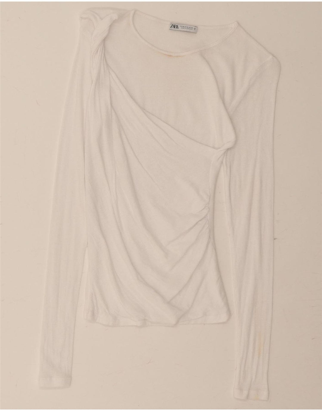ZARA Womens Top Long Sleeve UK 12 Medium White Vintage Zara and Second-Hand Zara from Messina Hembry 