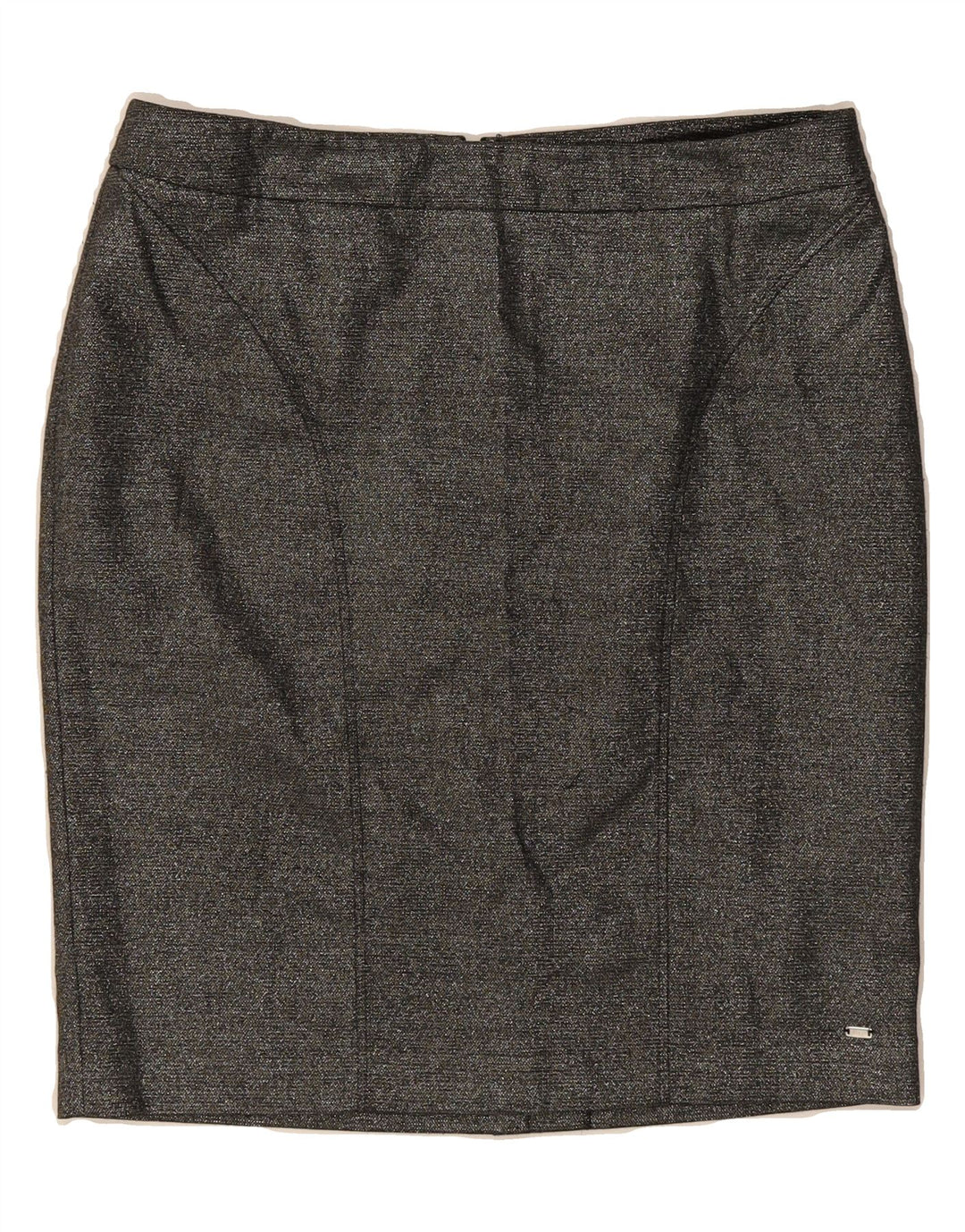 TOMMY HILFIGER Womens Pencil Skirt US 12 Large W34  Silver Polyester Vintage Tommy Hilfiger and Second-Hand Tommy Hilfiger from Messina Hembry 